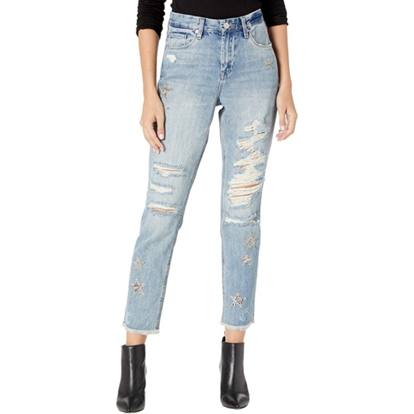 Blank NYC Snake Star Patch Crop Jean's 24 NWT - Picture 9 of 15